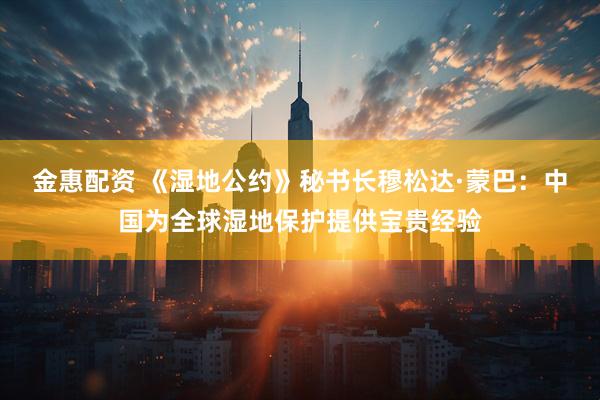 金惠配资 《湿地公约》秘书长穆松达·蒙巴：中国为全球湿地保护提供宝贵经验