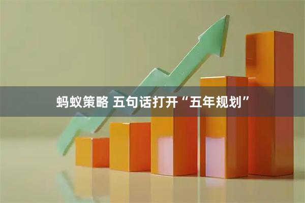 蚂蚁策略 五句话打开“五年规划”